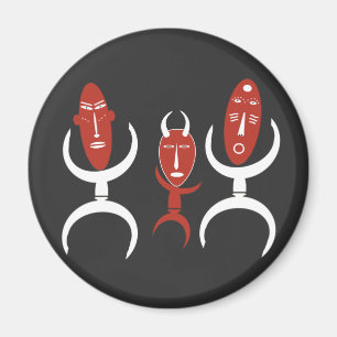 afrikanisches abstraktes Portrait Magnet