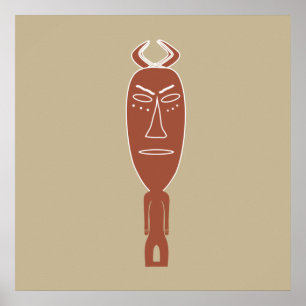 afrikanisches abstraktes Portrait Poster