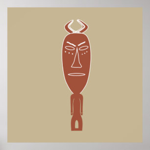 afrikanisches abstraktes Portrait Poster