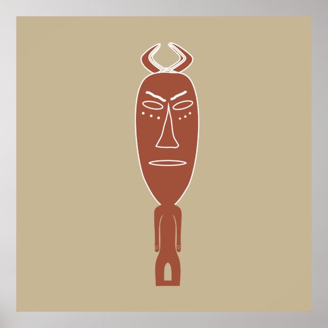 afrikanisches abstraktes Portrait Poster (Vorne)