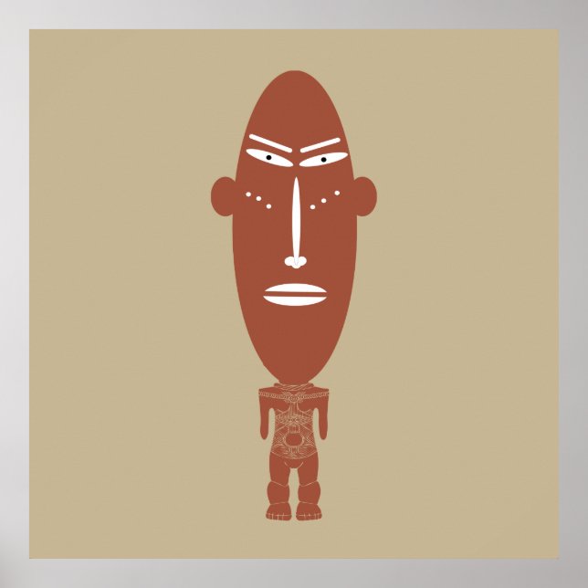 afrikanisches abstraktes Portrait Poster (Vorne)