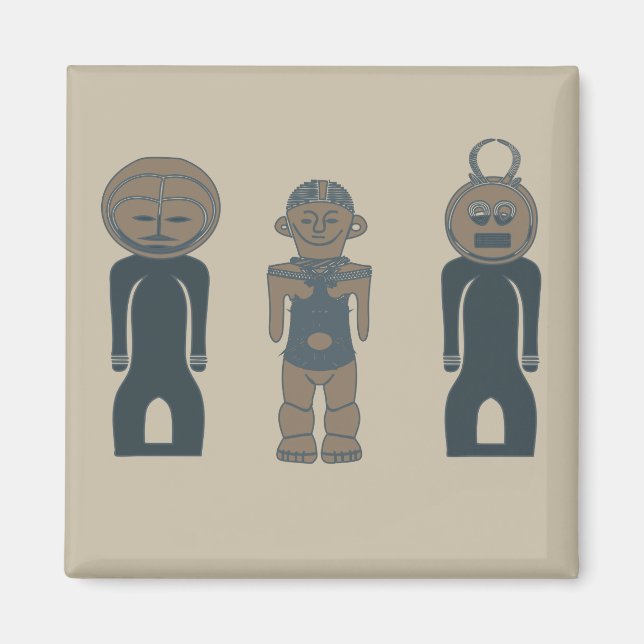 afrikanisches abstraktes Porträtdesign nach Kunst Magnet (Vorne)