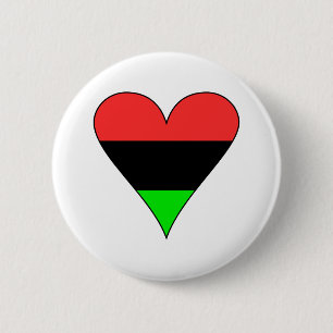 Afrikanisches amerikanisches Flaggenherz Button