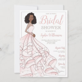 Afrikanisches amerikanisches Glam-Bride-Brautparty Einladung