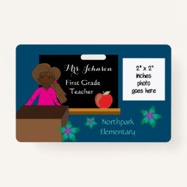 Afrikanisches amerikanisches k-12-Lehrer-blaues Fo Ausweis