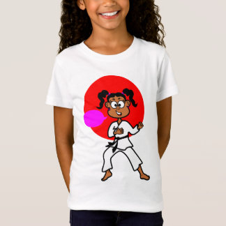 Afrikanisches amerikanisches Karate-Mädchen-Bild T-Shirt