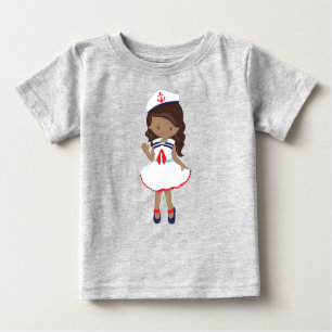 Afrikanisches amerikanisches Mädchen, Bootsführer, Baby T-shirt