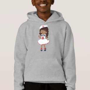 Afrikanisches amerikanisches Mädchen, Bootsführer, Hoodie