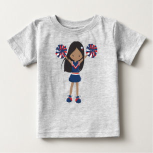 Afrikanisches amerikanisches Mädchen, Cheerleader, Baby T-shirt