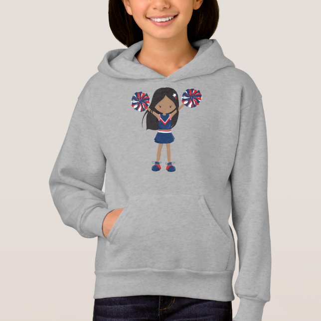 Afrikanisches amerikanisches Mädchen, Cheerleader, Hoodie (Vorderseite)