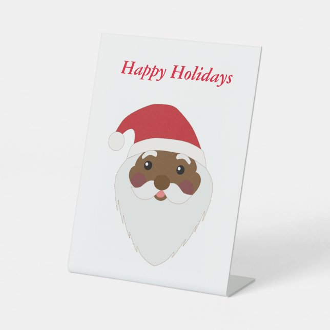 Afrikanisches amerikanisches Santa Pedestal Sockelschild (Vorderseite)