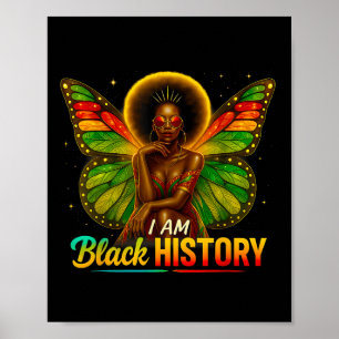 Afrikanisches amerikanisches Schmetterlingsmädchen Poster
