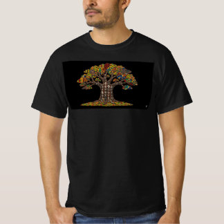 Afrikanisches Baumdesign in Schwarz T-Shirt