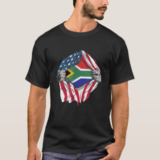 Afrikanisches Blut im Shirt Südafrika Flagge