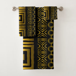 Afrikanisches Bogolan Style Schlammtuch Inspiriert Badhandtuch Set