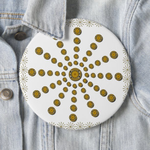Afrikanisches Cool Sonnenblumen-Punkt-Kunst-Design Button