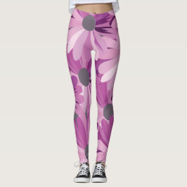 Afrikanisches Daisy-Muster für Lila Blume Leggings