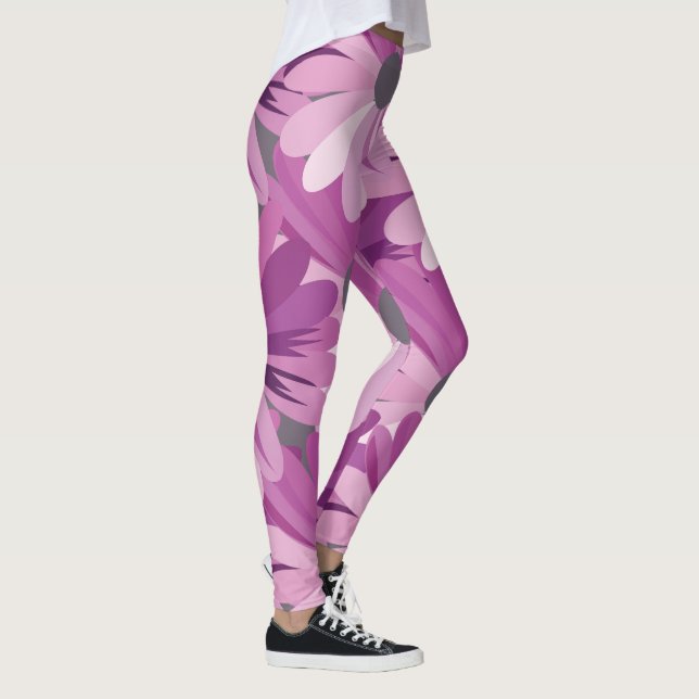 Afrikanisches Daisy-Muster für Lila Blume Leggings (Rechts)