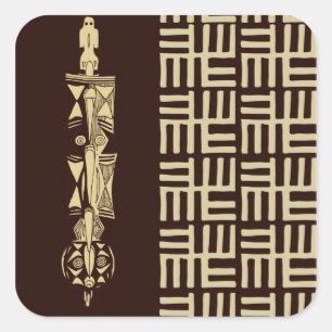 Afrikanisches Design #1 @ Stylnic Quadratischer Aufkleber
