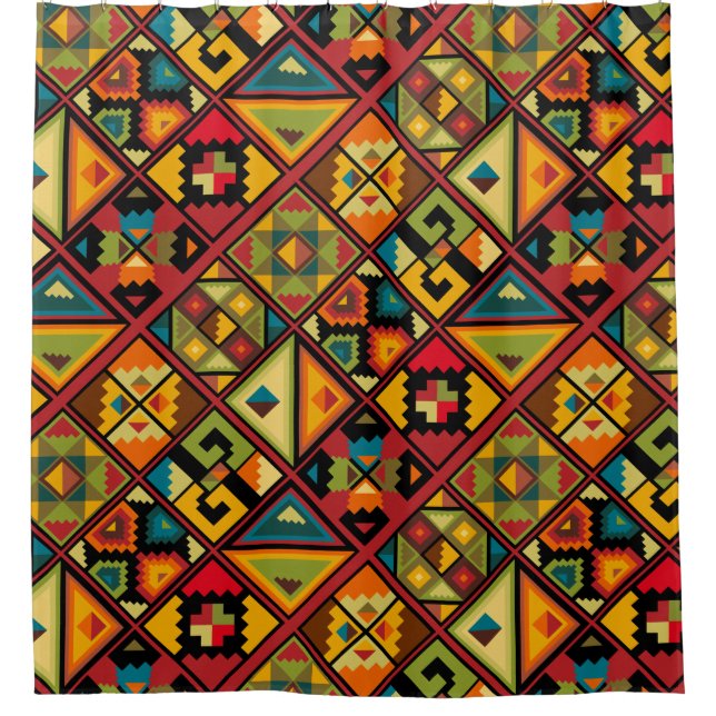 Afrikanisches Digitalpapier Duschvorhang (Vorderseite)