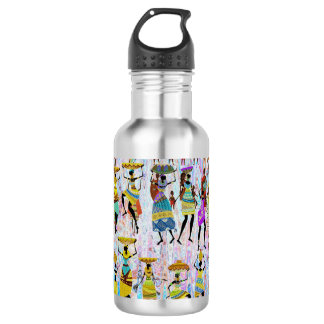 Afrikanisches Dorf Edelstahlflasche