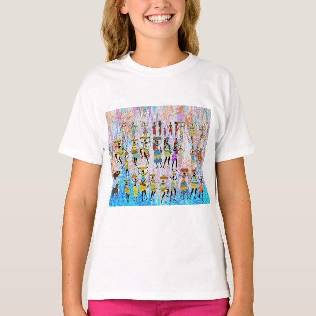Afrikanisches Dorf T-Shirt (Vorderseite)