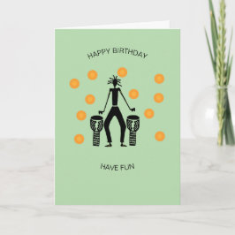 Afrikanisches Drumming und Happy Vibe Birthday Karte