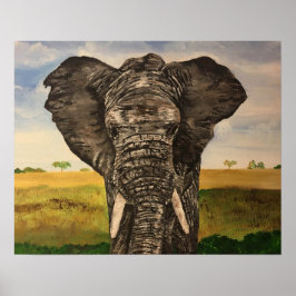Afrikanisches Elefant Malerei Art Print Poster
