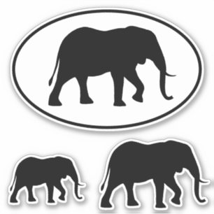 Afrikanisches Elefant-Silhouetten Vinyl Sticker-Se Aufkleber