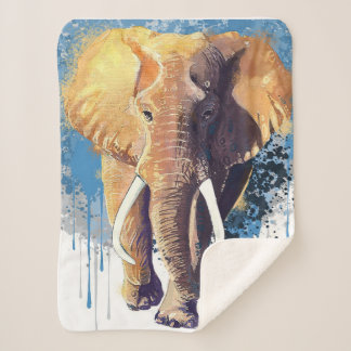Afrikanisches Elefantendesign | Wildtiere Sherpadecke