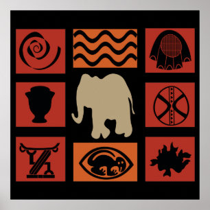 afrikanisches Elefantenmuster Poster