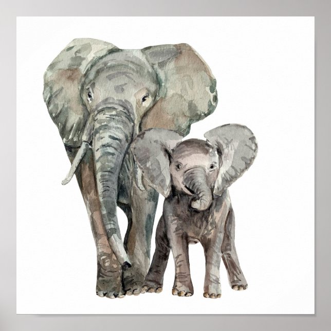 Afrikanisches Elefantenwild Poster (Vorne)