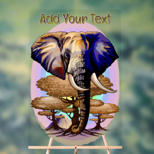 Afrikanisches Elephant Surreal Portrait Acrylschild