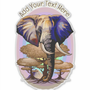 Afrikanisches Elephant Surreal Portrait Aufkleber