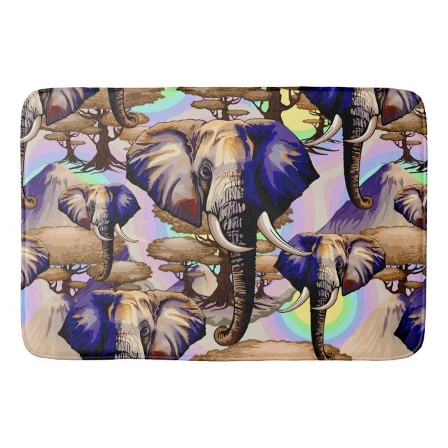 Afrikanisches Elephant Surreal Portrait Badematte (Vorderseite)