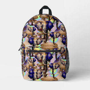 Afrikanisches Elephant Surreal Portrait Bedruckter Rucksack