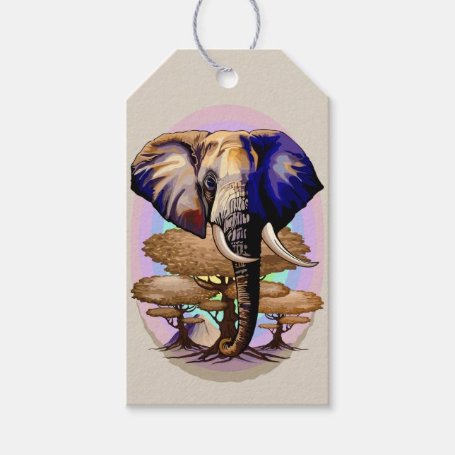 Afrikanisches Elephant Surreal Portrait Geschenkanhänger (Vorderseite)