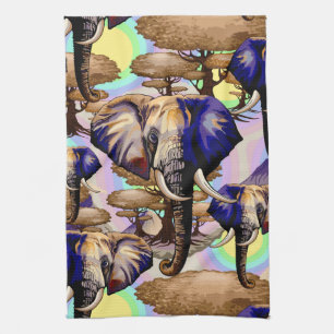 Afrikanisches Elephant Surreal Portrait Geschirrtuch