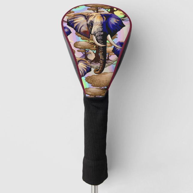 Afrikanisches Elephant Surreal Portrait Golf Headcover (Vorderseite)