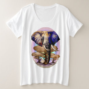 Afrikanisches Elephant Surreal Portrait Große Größe T-Shirt
