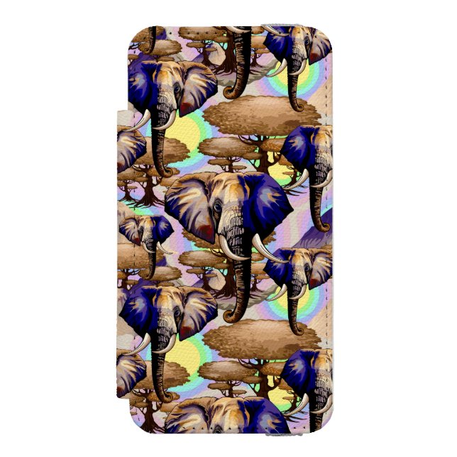 Afrikanisches Elephant Surreal Portrait Incipio iPhone Geldbeutel-Hülle (Folio Vorderseite)