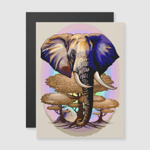 Afrikanisches Elephant Surreal Portrait Magnetkarte