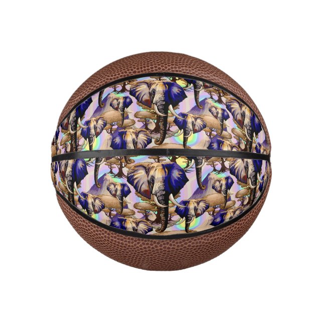 Afrikanisches Elephant Surreal Portrait Mini Basketball (Vorderseite)