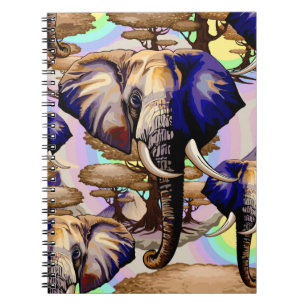 Afrikanisches Elephant Surreal Portrait Notizblock