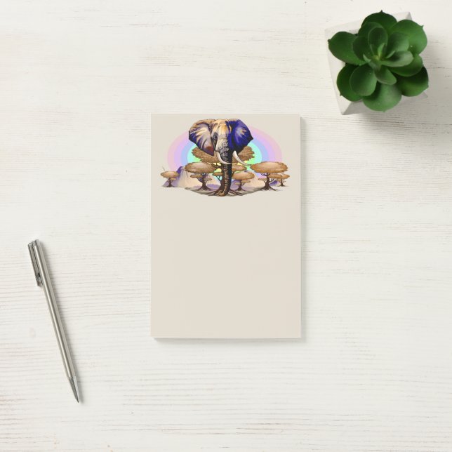 Afrikanisches Elephant Surreal Portrait Post-it Klebezettel (Büro)