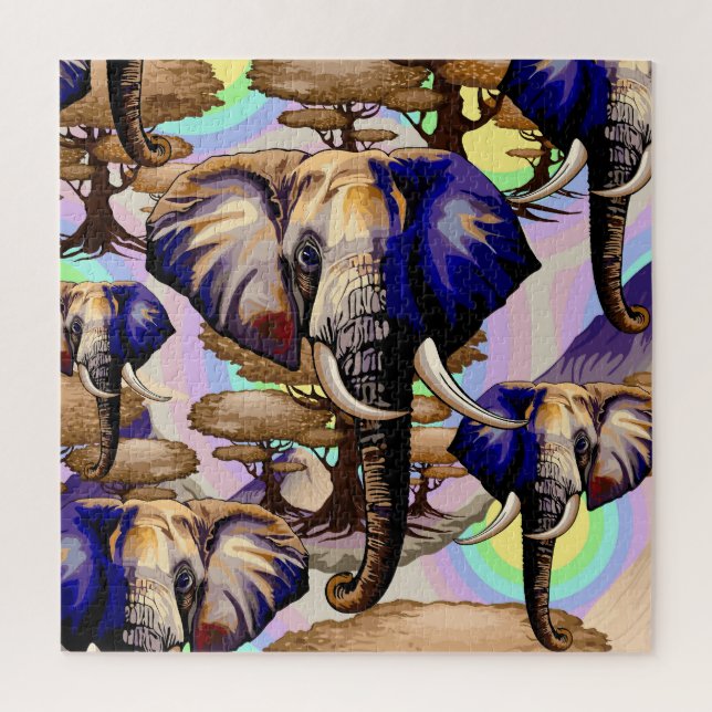 Afrikanisches Elephant Surreal Portrait Puzzle (Vertikal)