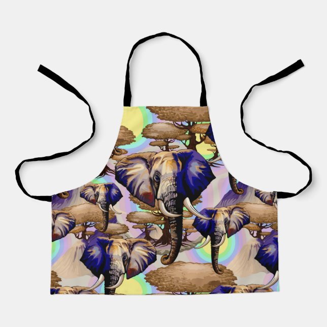 Afrikanisches Elephant Surreal Portrait Schürze (Vorderseite)