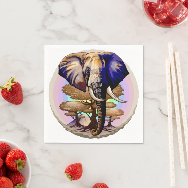 Afrikanisches Elephant Surreal Portrait Serviette (Beispiel)
