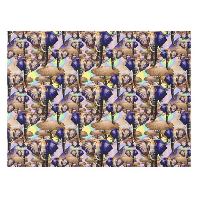 Afrikanisches Elephant Surreal Portrait Tischdecke (Vorderseite (Horizontal))
