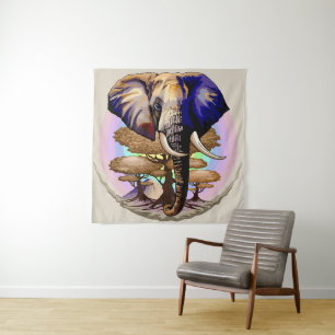 Afrikanisches Elephant Surreal Portrait Wandteppich